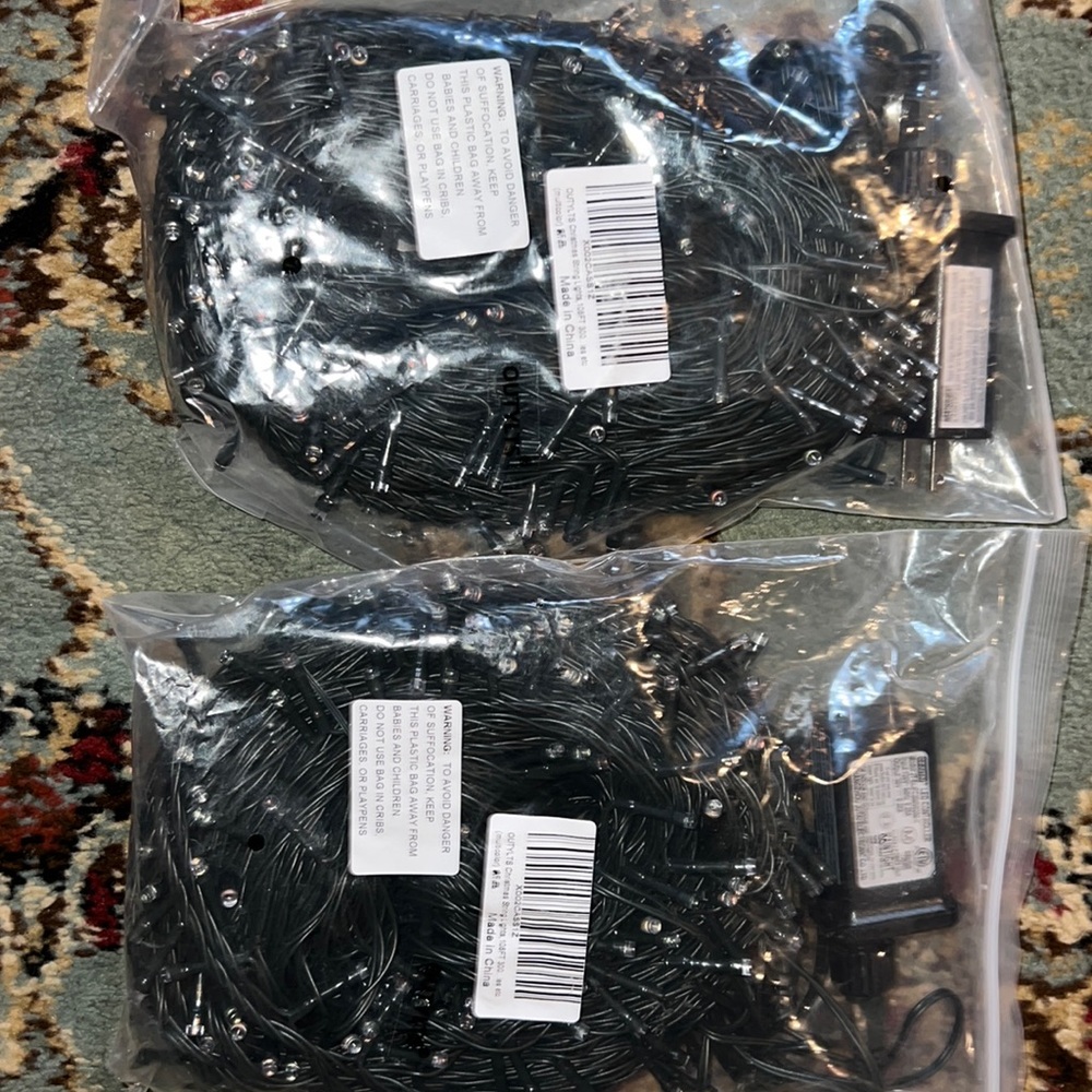 Set of 2 OUTYLTS Christmas String Lights 108ft EACH and Multicolored/ LED